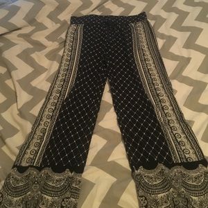 Wide leg printed pants