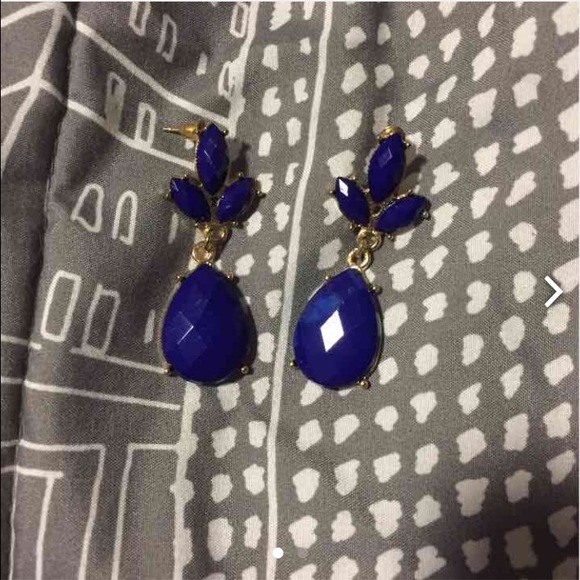 Blue statement earrings