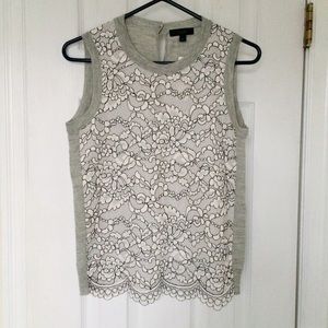J.Crew lace panel top, size XS, new with tags