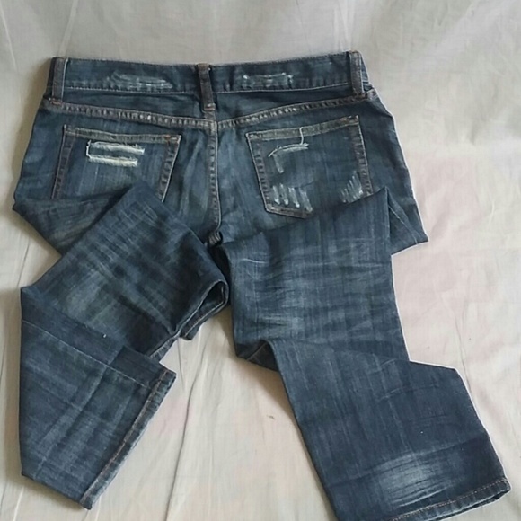 Capris Pants Rufuge Blue 5 Denim destroyed SKINNY - Picture 2 of 3