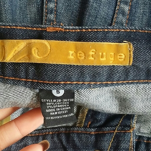 Capris Pants Rufuge Blue 5 Denim destroyed SKINNY - Picture 3 of 3