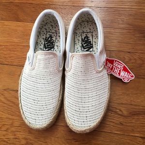 Vans NEW White Slip On Woven Limited Edition 6