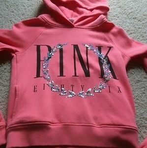 Coral pink bling pullover