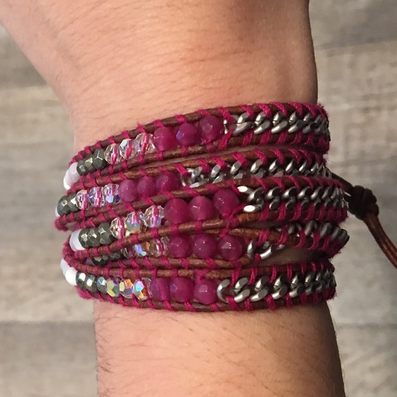 Chan Luu 5 wrap bracelet in Fuchsia - Picture 4 of 4