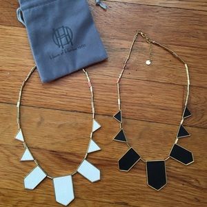 House of Harlow 1960 Lot 2 Necklace Black White