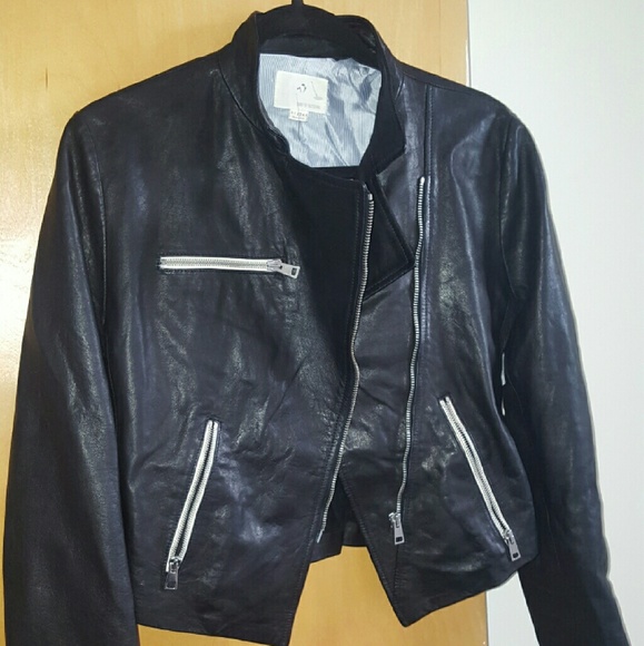 Band of Outsiders Black Leather Jacket