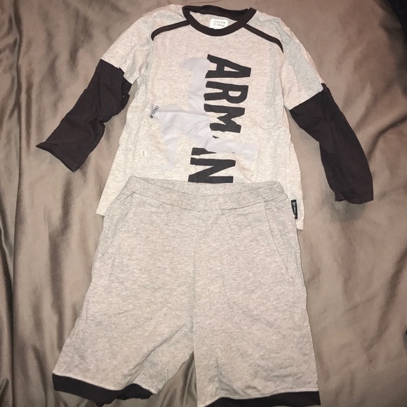 Armani junior long sleeve and long short set