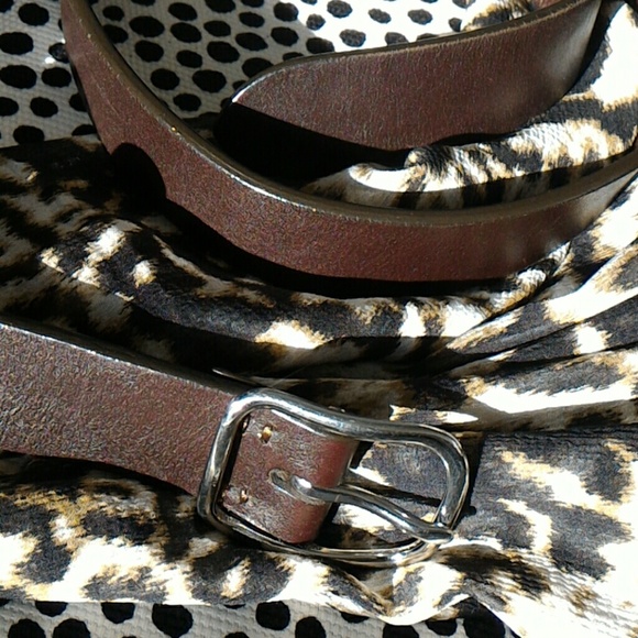 Coach Brown leather belt w silver buckle
