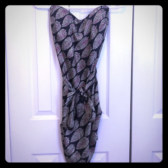 Navy and Pink Silk "Marshmallow" halter dress