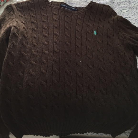 Ralph Lauren Chocolate Brown Cable Knit Sweater