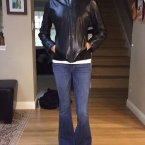 Black leather jacket, just in time for winter.