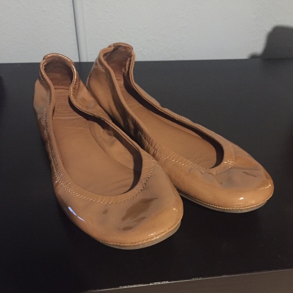 Tory Burch Eddie Flat, Nude Patton, Size 8