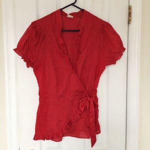 Anthropologie "Prytania" wrap blouse, size 10/12