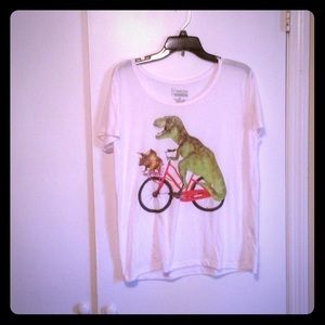Dino riding a bike tshirt