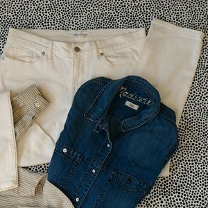 Madewell Cruiser white straight leg jeans size 29