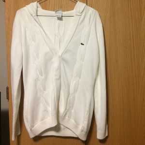 Lacoste cable knit hooded sweater