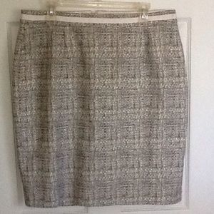 Sz 12 Boden black & metallic tweed pencil skirt