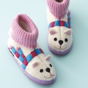 Garnet Hill girls wool bootie slippers