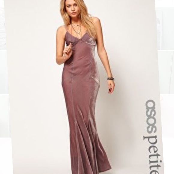 petite velvet maxi dress