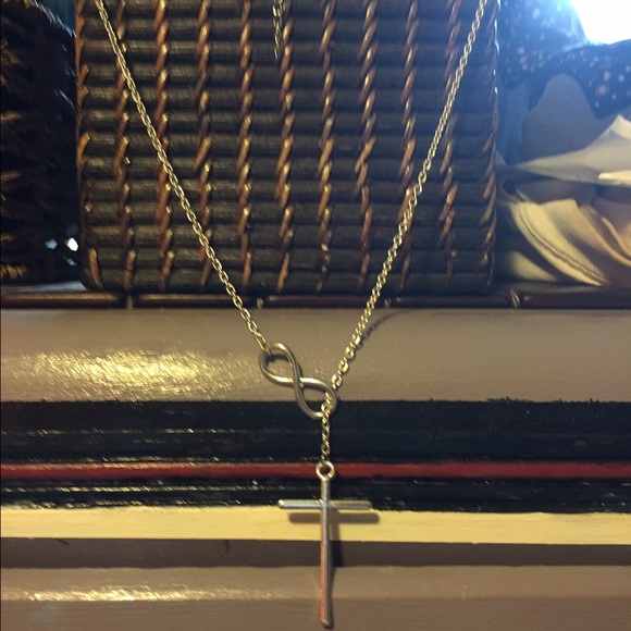 Silvertone Cross necklace