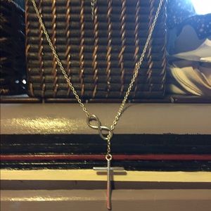 Silvertone Cross necklace