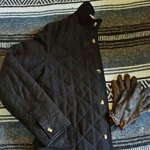 Dana Buchman Black Quilted Jacket w/ Snaps