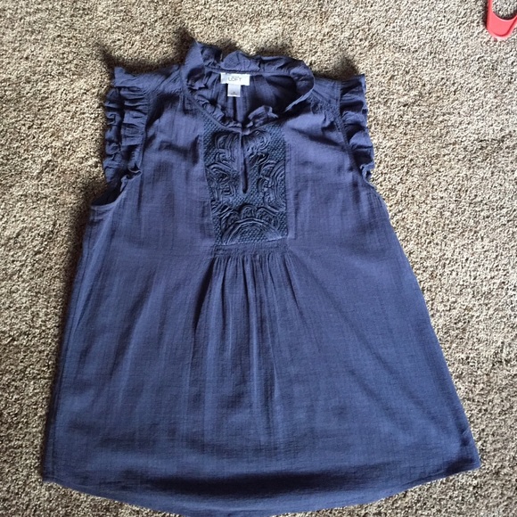 Loft size medium blue top.