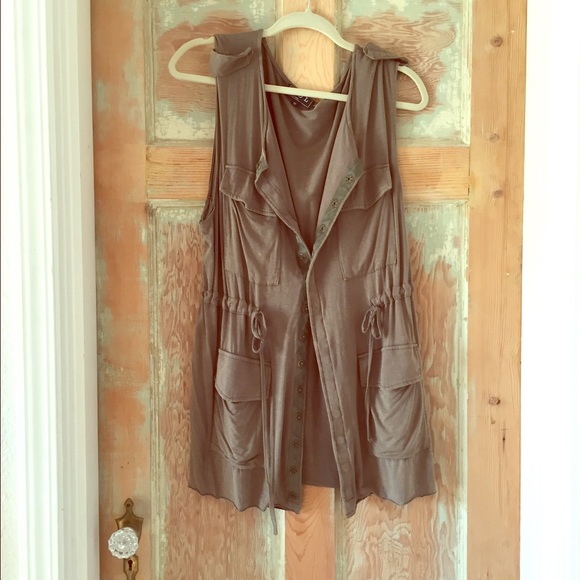 Jersey knit olive Green utility vest