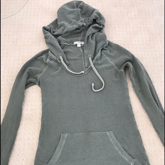 James Perse size 1 green sweater with hood