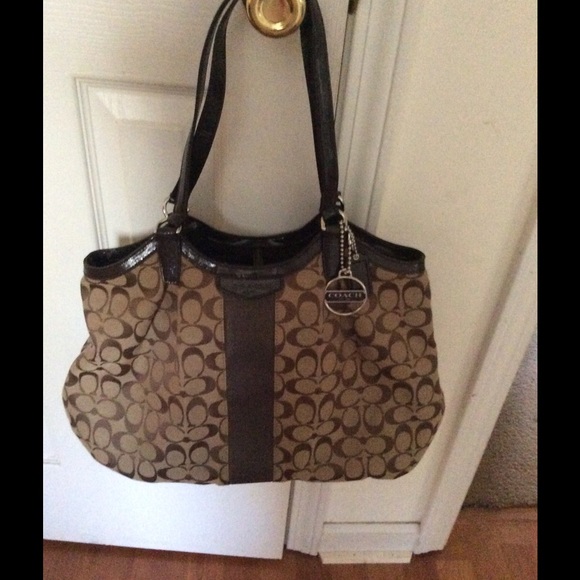 Authentic brown coach handbag