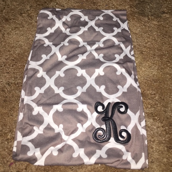 K Embroidered infinity scarf