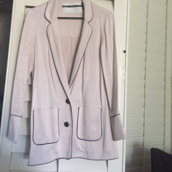 Topshop long-length pajama blazer