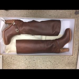 A.P.C. Maroon Knee High Heeled Boots, Size 37, NEW