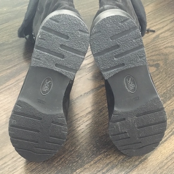 Sofft Lace up Black Suede & Fur Winter Boots - Picture 3 of 4