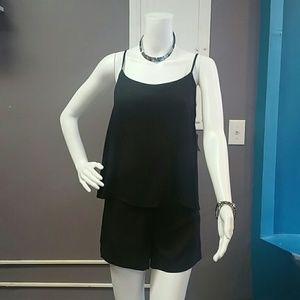 Black rayon romper