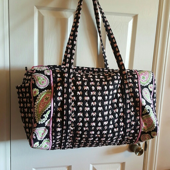 Vera Bradley Large Elephant Tote Duffle Pink Navy