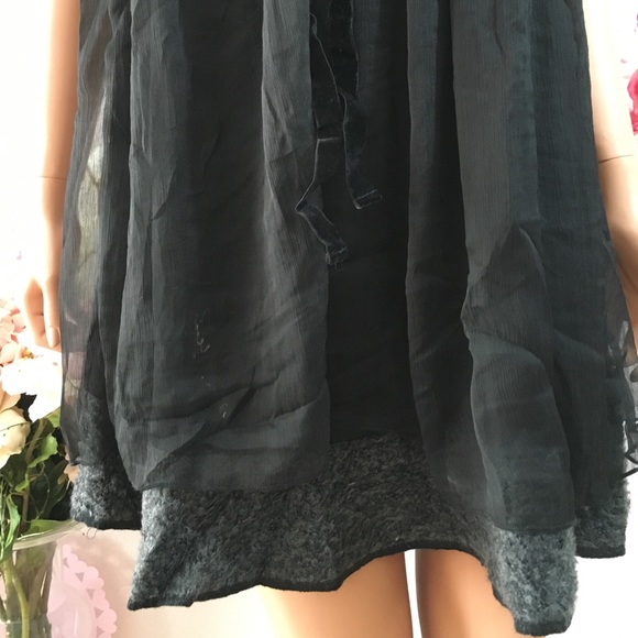 Black chiffon with Ruffles mini dress - Picture 3 of 4