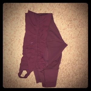 size 8 Lululemon high rise dark burgundy leggings!