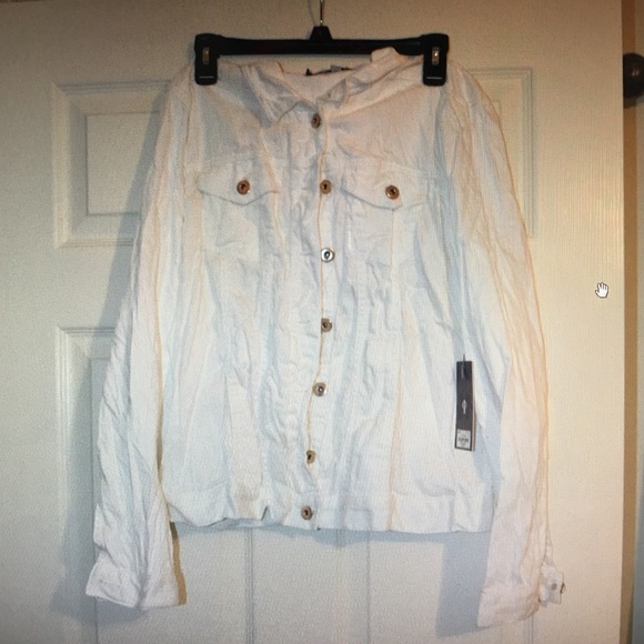 Jennifer Lopez white jean jacket L