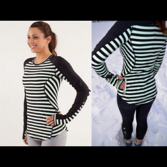 Lululemon Mint Moment Run Reflect Pullover striped