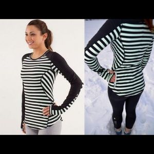 Lululemon Mint Moment Run Reflect Pullover striped
