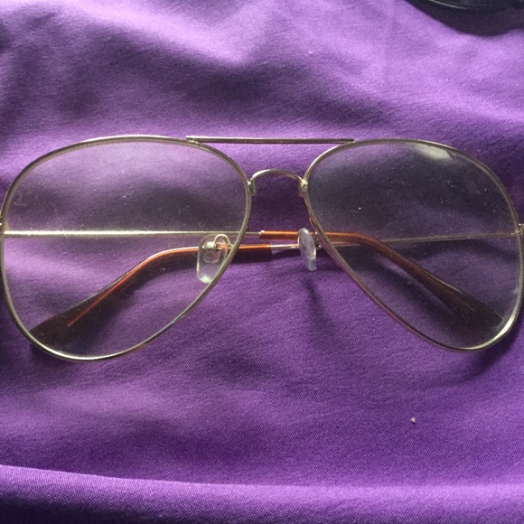 Gold frame and clear lens aviator glasses - Picture 2 of 2