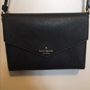 Kate Spade black envelope cross body purse