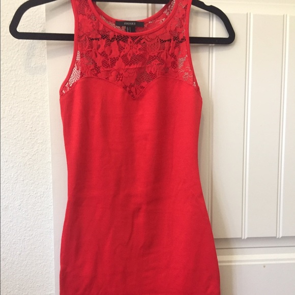Red Lace Body Con Dress