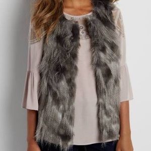 Grey fur vest size Small
