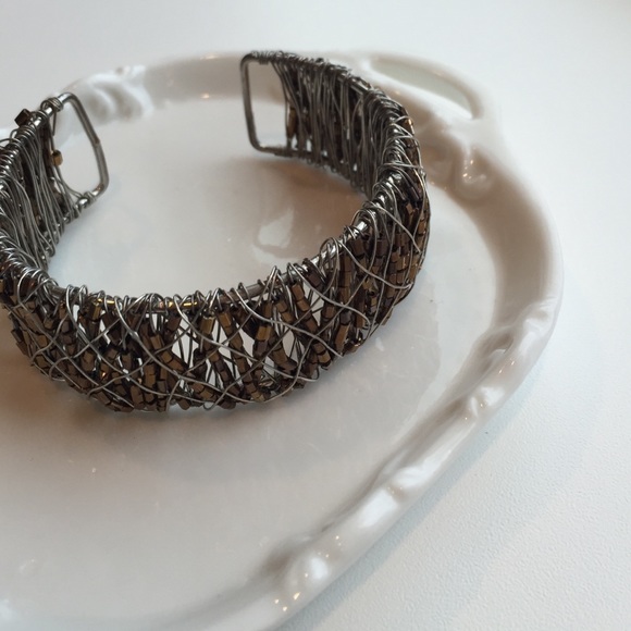 BRACELET | metal silver gold beads cuff
