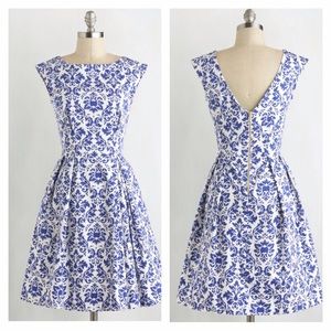 Closet Blue Pattern Dress