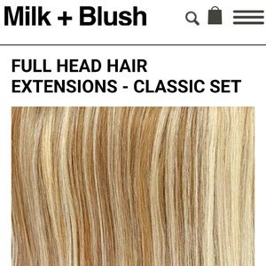 Milk and Blush clip in hair extensions