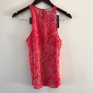 NWT pink paisley high neck blouse