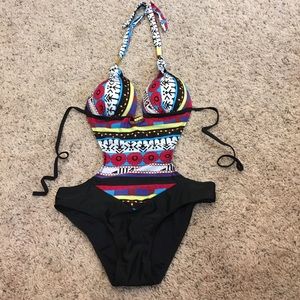 One piece cut out swimsuit